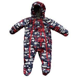 Baby Boden Baby All-in-One Pram Suit Warm Fleece Lined Winter Hooded 6-12 Months